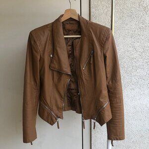 Faux Leather Brown Jacket Size S